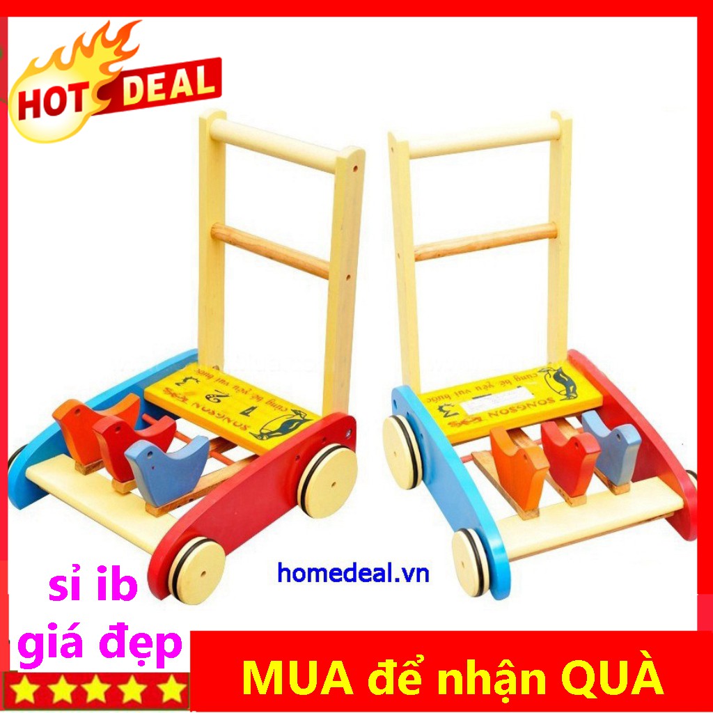 [SỈ IB] xe tập đi con gà gỗ cho bé đa năng, có tay đẩy cho be 3 tháng đến hơn 7 tháng gia re