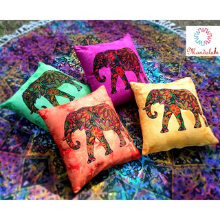 Bộ 4 vỏ gối canvas hình voi 40cm x 40cm 4 màu