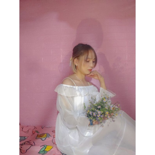 Váy 2 dây không sợ lộ, đầm nữ tiểu thư dự tiệc trễ vai kiểu Hàn Quốc vải mềm mịn không nhăn,xịn mịn đẹp | BigBuy360 - bigbuy360.vn