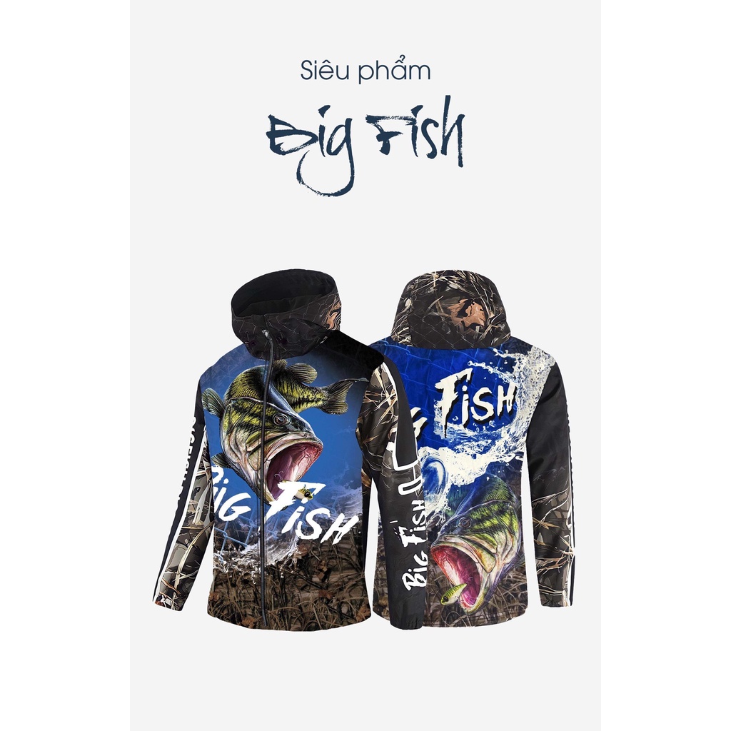 Áo Chống Nắng, Chống Rét Câu Cá 3D BIG FISH thoáng mát cho các cần thủ chuyên nghiệp- Hoài My Fishing