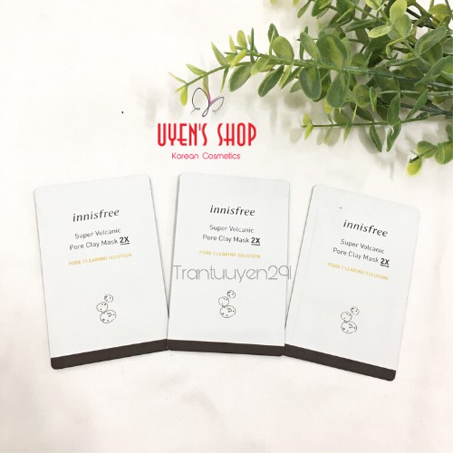 Combo 10 Goi Sample Mặt Nạ Tro Nui Lửa Innisfree Super Volcanic Pore Clay Mask 2x 3ml Giảm Chỉ Con 65 000 đ