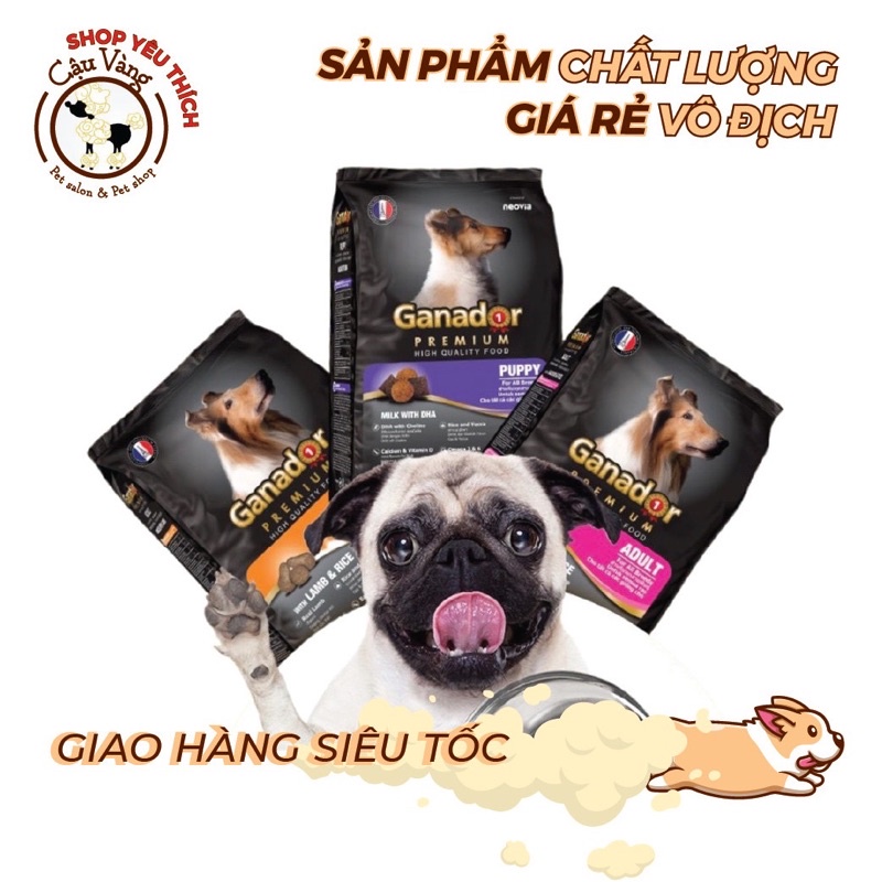 Thức Ăn Hạt Khô Ganador Cho Chó Con, Chó Lớn 400g - Cậu Vàng Pet Shop