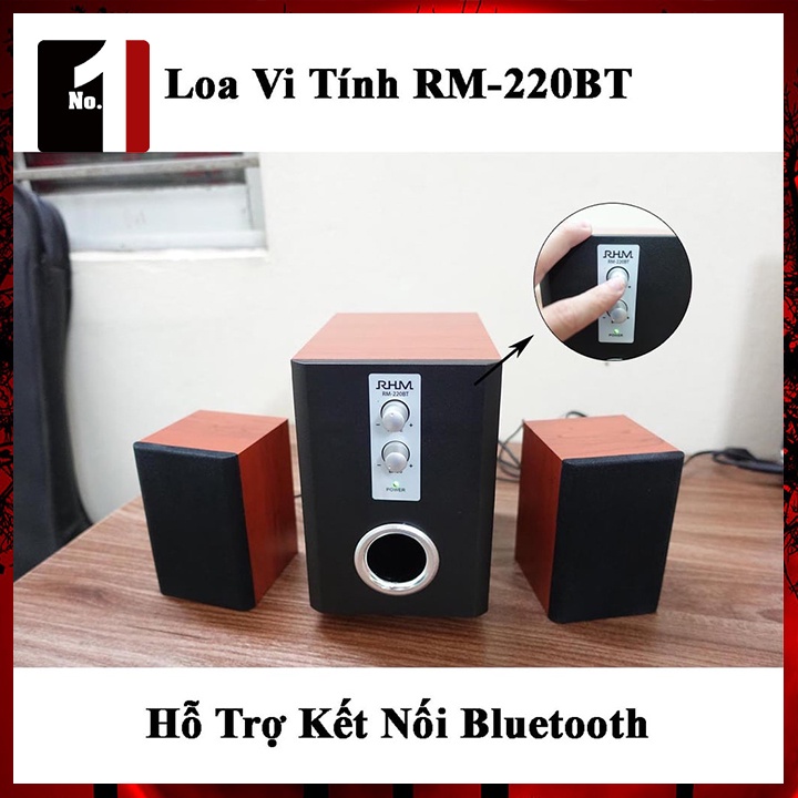 Loa Máy Tính Bluetooth Để Bàn 2.1 RHM RM220 Loa Nghe Nhạc Vi Tính Laptop Âm Thanh Hay Có Dây