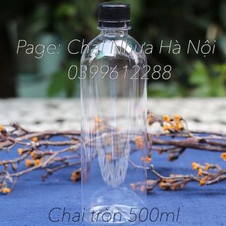 Chai Nhựa Tròn Chơn Nắp Đen 500ml