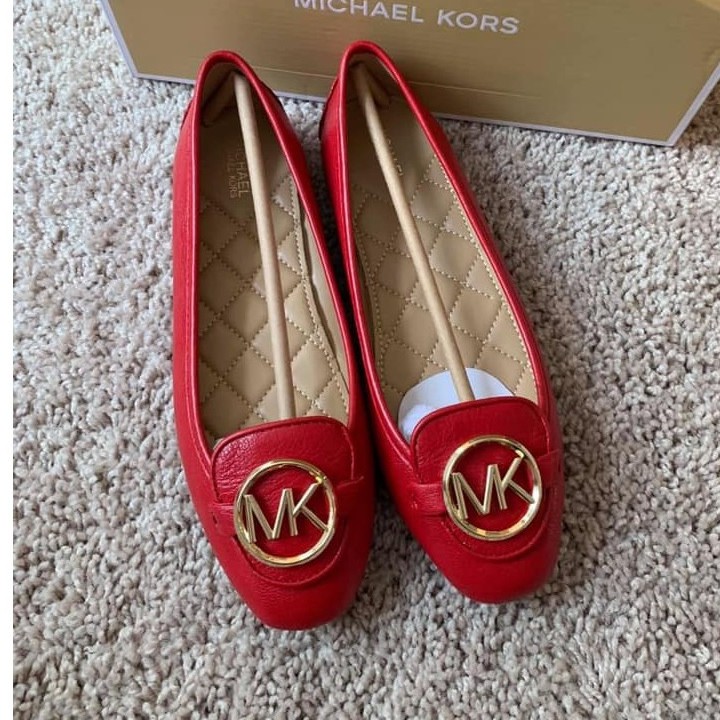 Giày Michael Kors Lillie Bright Red Tag Gold