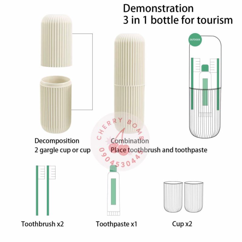 Ống Đựng Bàn Chải Và Kem Đánh Răng Du Lịch Mang Đi