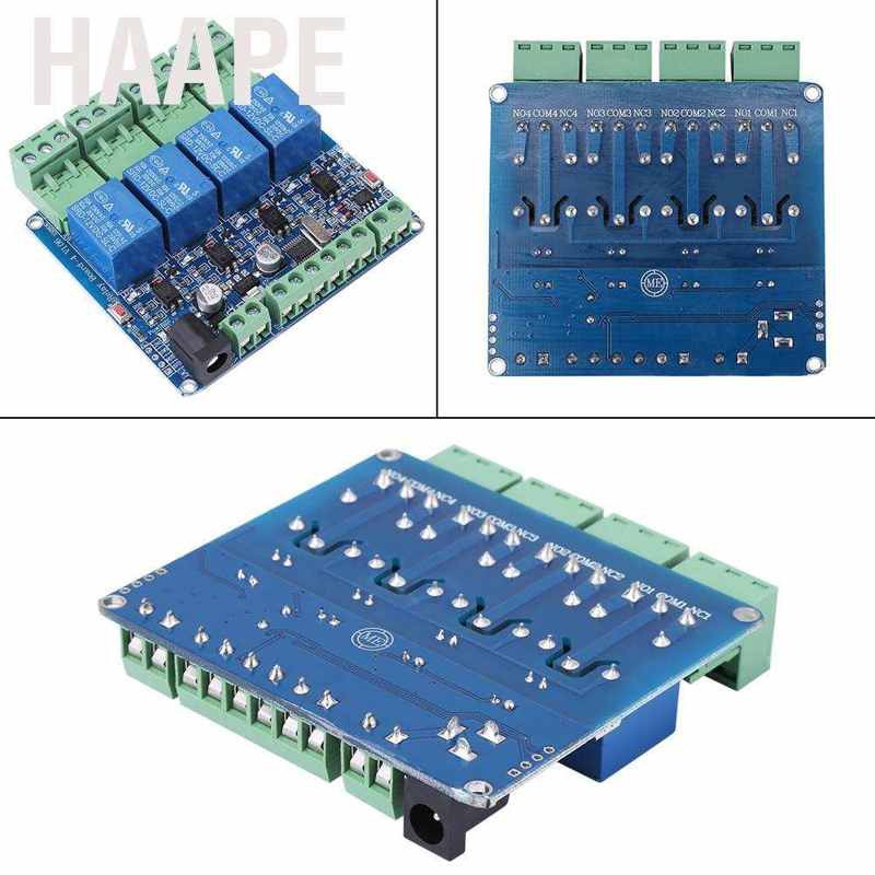 Bảng Mạch Rơ Le Haape Dc 12v 4 Kênh Stm 8 S 103 F 3 Micro-contler Rs 485