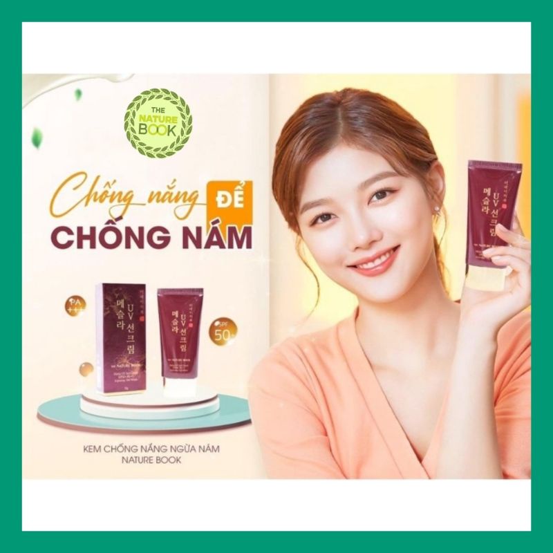 Kem chống nắng ngừa nám nature book, The Nature Book Mesla UV Sun Cream SPF50+ PA+++