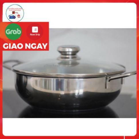 Nồi lẩu um xào 3 đáy inox 430 Fivestar bếp từ nắp kính ( 24 cm / 26 cm / 28 cm )