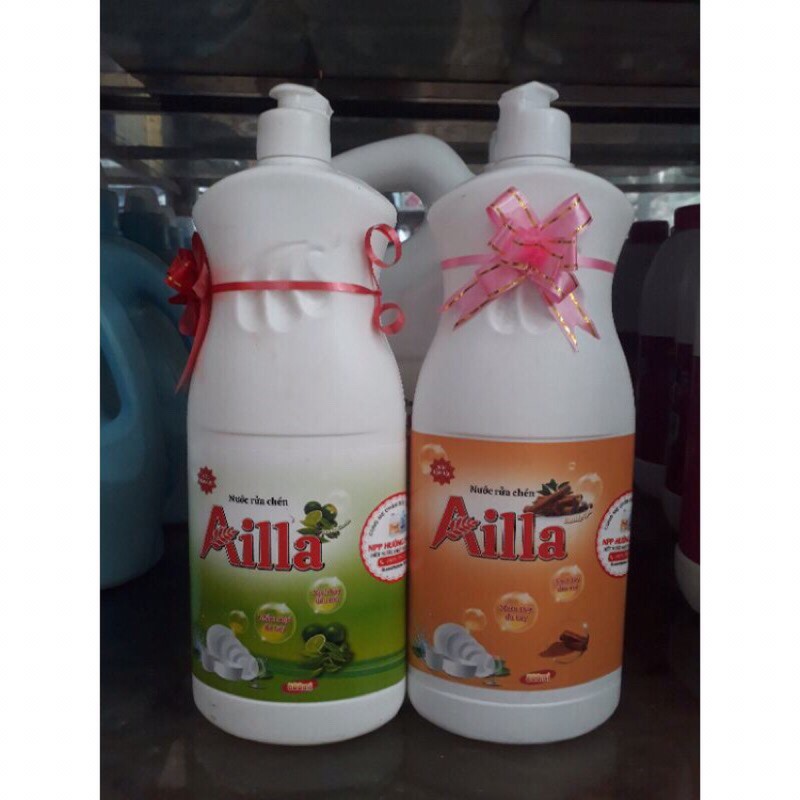 Nước rửa bát chai Ailla 800ml hương chanh, hương quế