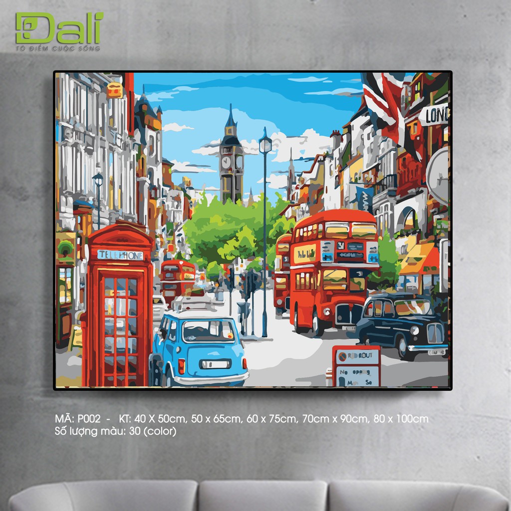 Tranh treo tường tự tô màu số hóa DALI Tranh Thành phố London PH002