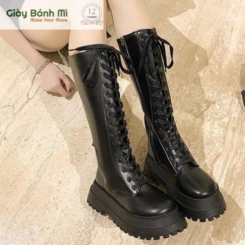 Giày Bốt Nữ Đùi Ống Cao Dưới Đầu Gối Độn Đế Cao 5cm G1605 - Shop Giày Bánh Mì