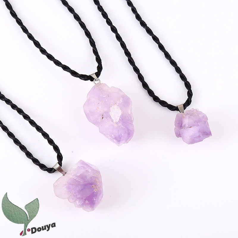 Mặt Vòng cổ Đá Thạch Anh Tím Tự Nhiên Làm Trang Sức Thời Trang