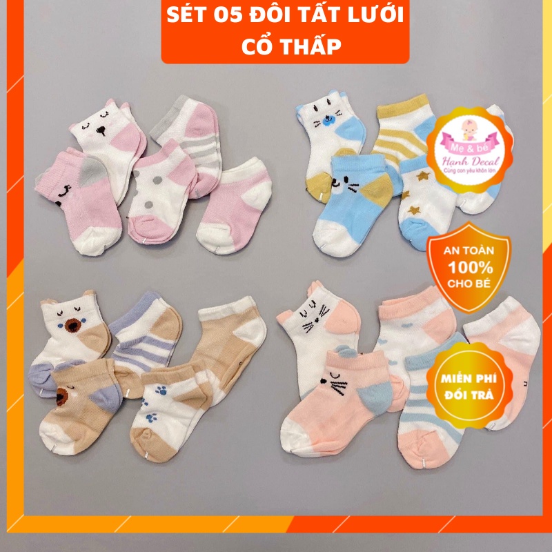 Sét 5 đôi tất lưới cổ thấp Kid's Socks