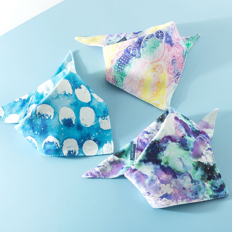 Yếm Ăn Cotton Hình Tam Giác Thấm Hút Tốt Tiện Dụng Cho Bé Sơ Sinh