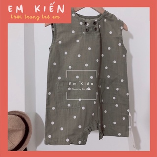 Bộ áo liền quần sát nách chấm bi, bộ bodysuit Hàn Quốc cho bé