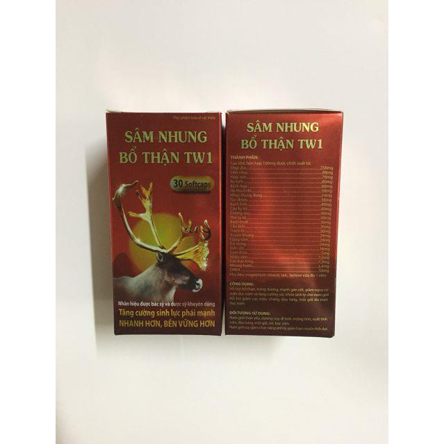 SÂM NHUNG BỔ THẬN TW1 HỘP 1 LỌ 30VIÊN BỔ SUNG VITAMINTỐT CHO CƠ THỂ | Thế Giới Skin Care