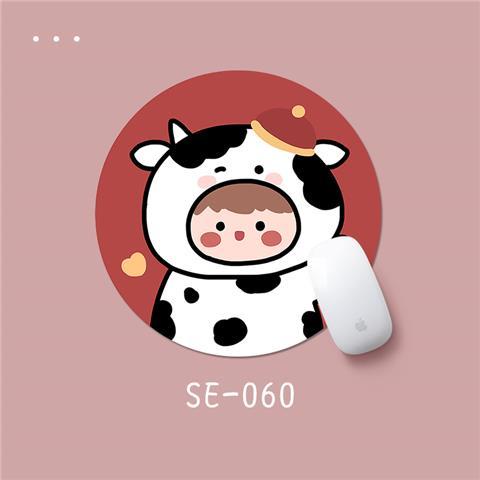 Đệm Lót Chuột Máy Tính Hình Tròn Dày Dặn Chống Bẩn Kiểu Hoạt Hình Dễ Thương