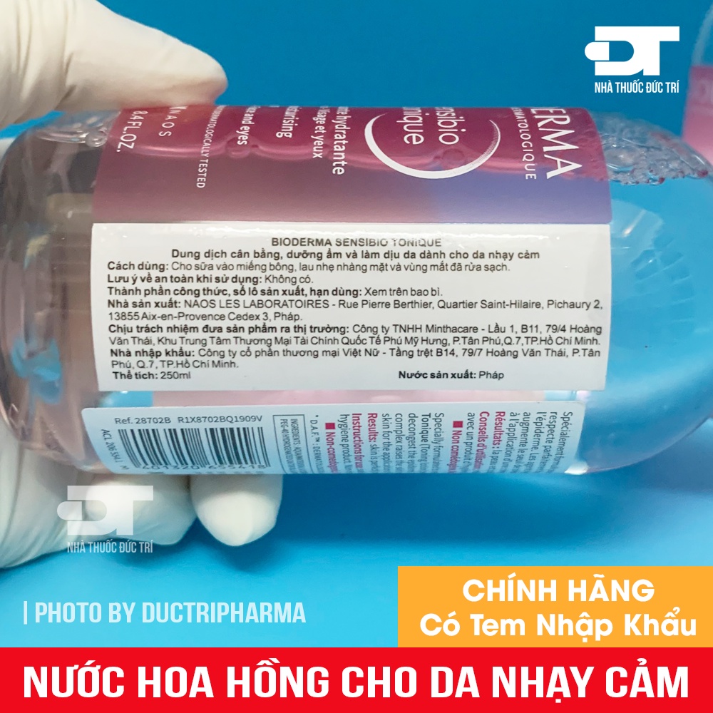 Nước hoa hồng dưỡng ẩm cho da nhạy cảm Bioderma Sensibio Tonique