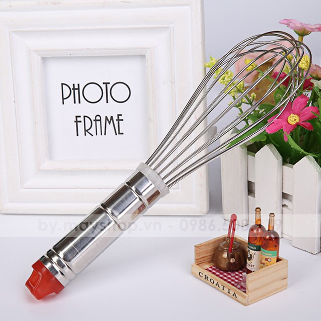 Phới lồng inox cán đỏ (26cm)