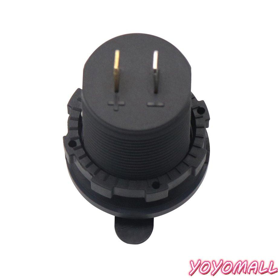 YOYO Dual Port Input USB Car Charger Socket 4.8A 5V Green Light Touch Button Switch