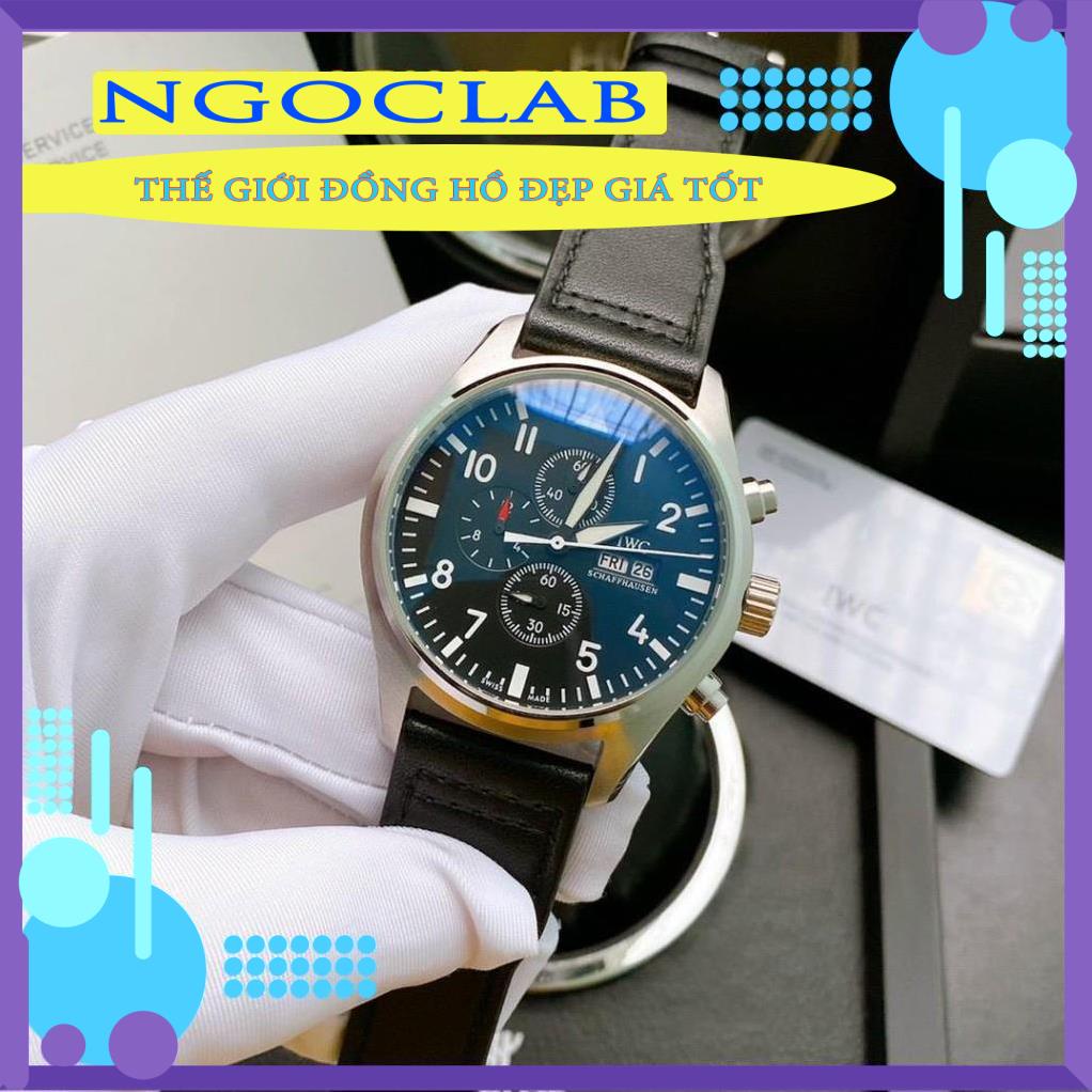 New- Đồng Hồ Nam IWC PILOT - Máy Chạy Pin Cao Cấp - Chống Nước, Chống Trầy Size 43mm NGOCLABWACH05
