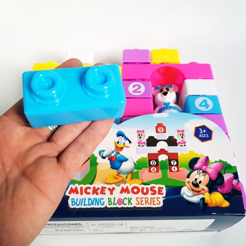 Balo lắp ghép mèo Hello Kitty, chuột Mickey 29 chi tiết cỡ lớn 7966