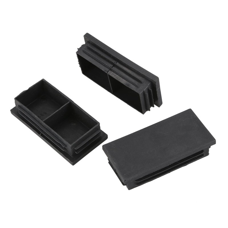 Plastic Rectangle Blanking End Caps Bung 40Mm X 80Mm 20Pcs Black