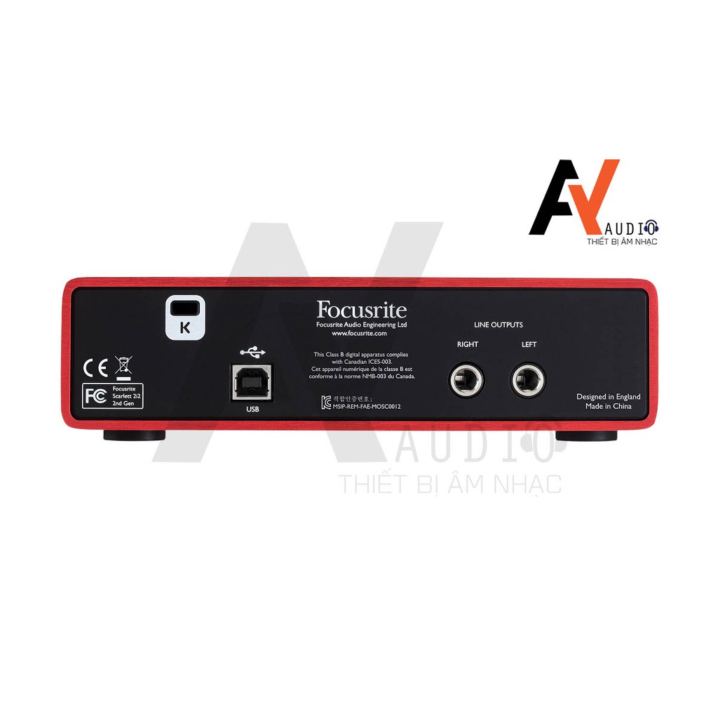 Focusrite Scarlett 2i2 (2nd Gen) sound sản xuất âm nhạc chuyên nghiệp