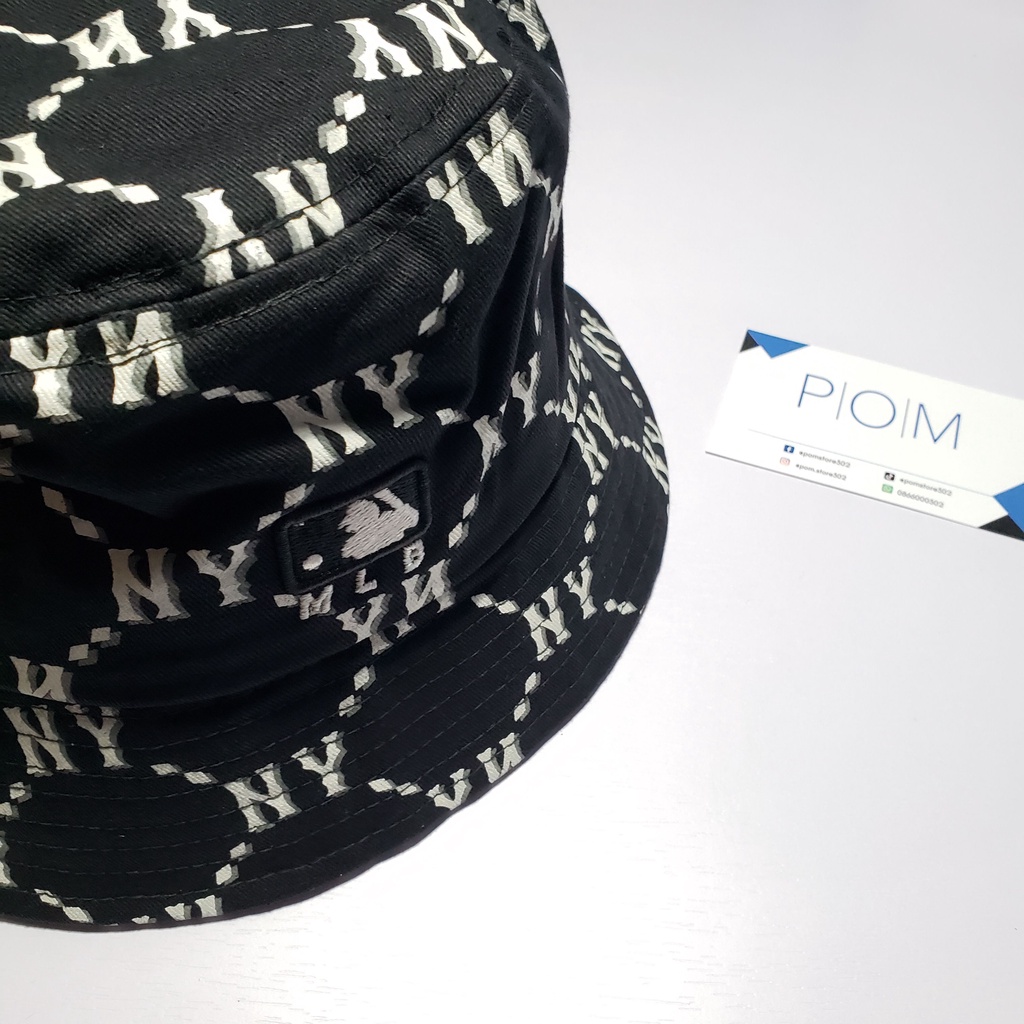 Mũ Bucket NY mũ M.L.B Monogram Bucket Hat Black nón Bucket NY - Pom Store