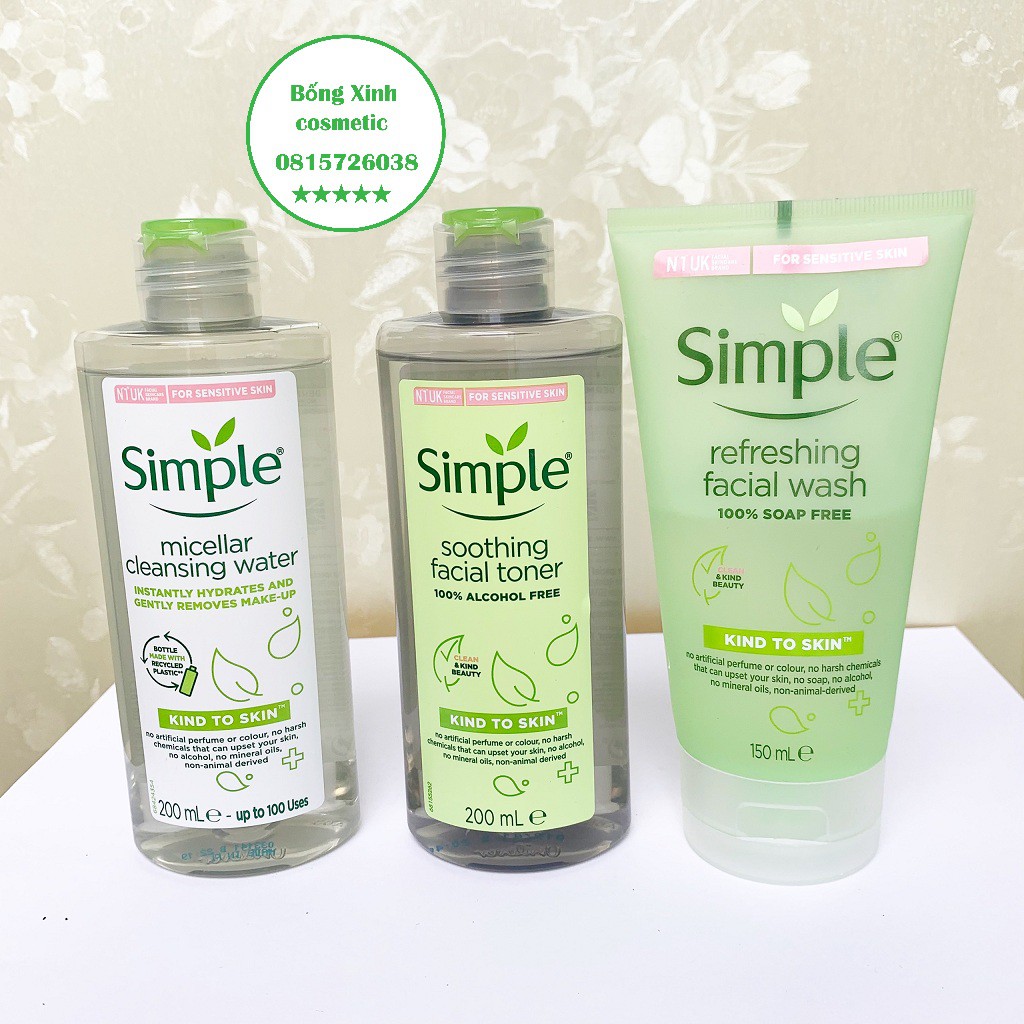 Sữa Rửa Mặt Simple Gel Kind To Skin Refreshing Facial Wash Gel 150ml | BigBuy360 - bigbuy360.vn