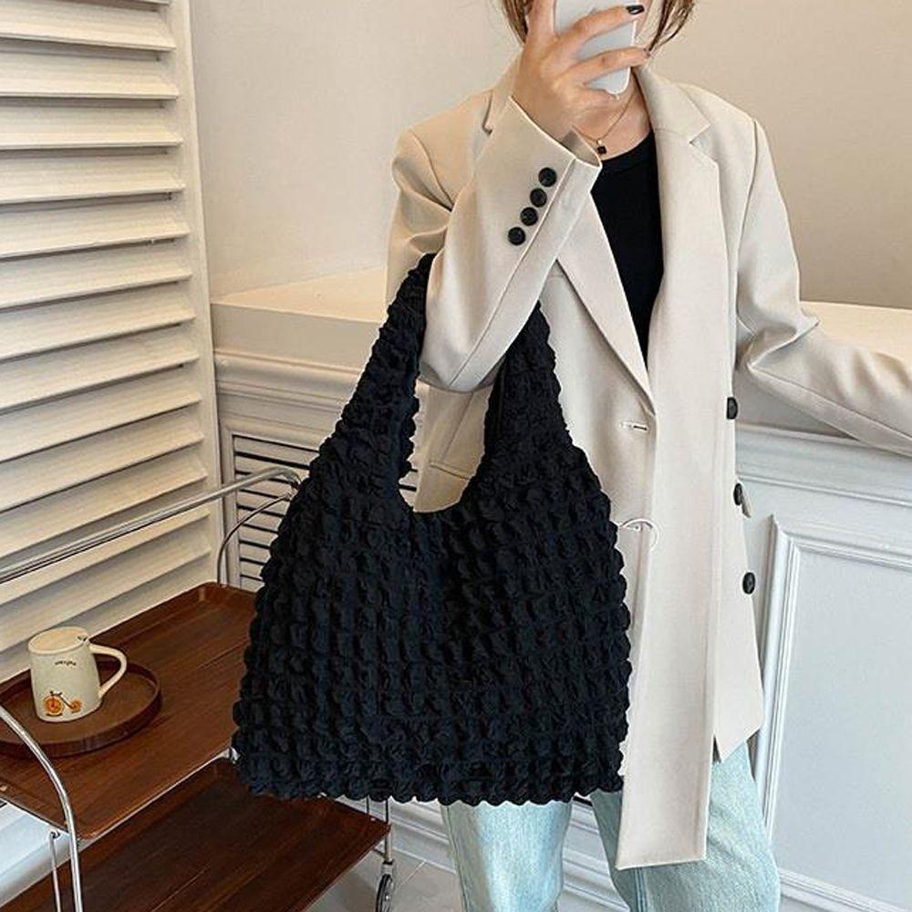 LILYES Túi Đeo Vai / Xách Tay Màu Trơn Cỡ Lớn Phong Cách Nhật Bản Thời Trang Cho Nữ