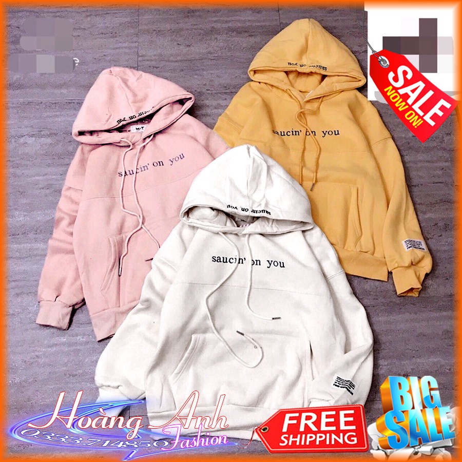FREESHIP_ÁO HOODIE NỈ NGOẠI (HD900 Chui - Saucin on you)