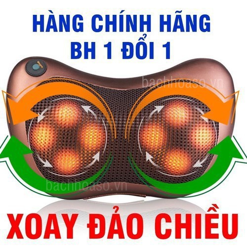 Gối massage 2 chiều 8 bi đèn hồng ngoại massage đảo chiều máy mát sa xoay chiều