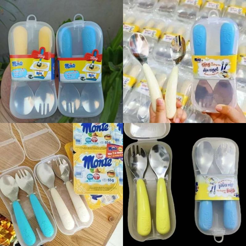Bộ muỗng nĩa Monte dành cho bé ăn dặm