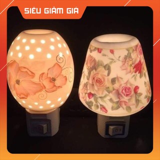 Đèn ngủ xông tinh dầu bát tràng 2in1