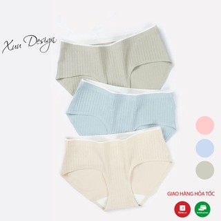 Quần lót nữ gân tăm mềm mại, không viền không đường may kháng khuẩn siêu tốt Xuu design QS01