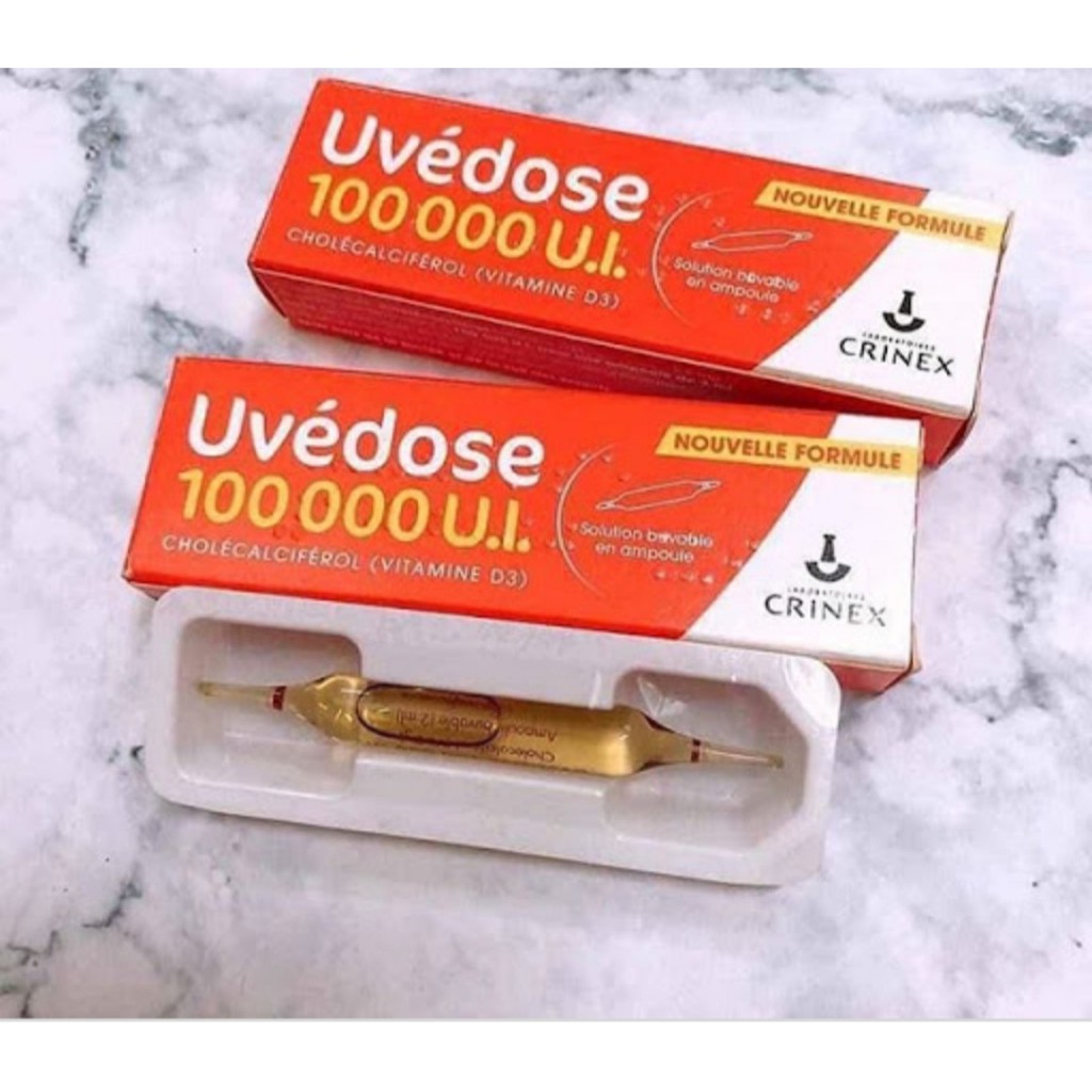 Vitamin D3 Pháp Uvedose 100.000 UI liều cao - 1 liều cho 3 tháng, bổ sung vitamin D, tăng hấp thụ canxi