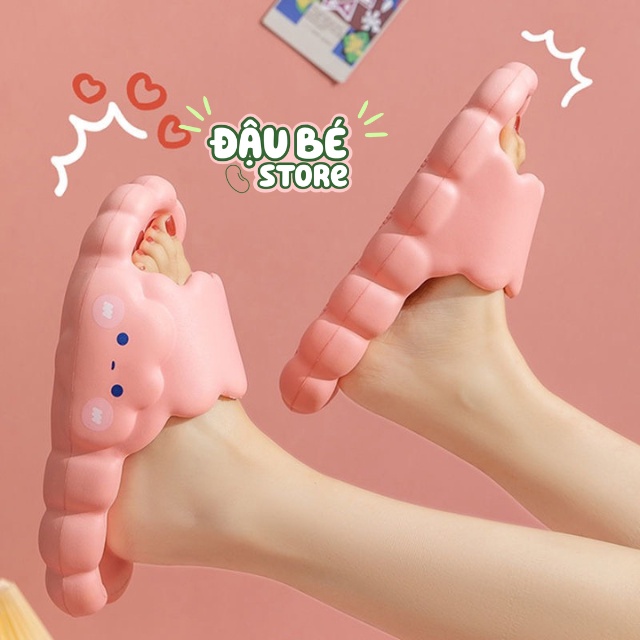Dép Bánh Mì Nữ Đám Mây Hoạt Hình Ulzzang Cute - Dép Quai Ngang Nữ Unisex Ngộ Nghĩnh Đế Mềm Chống Trơn - Daube - D047
