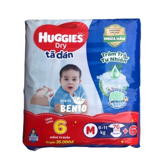 Tã dán huggies dry gói cực đại m76