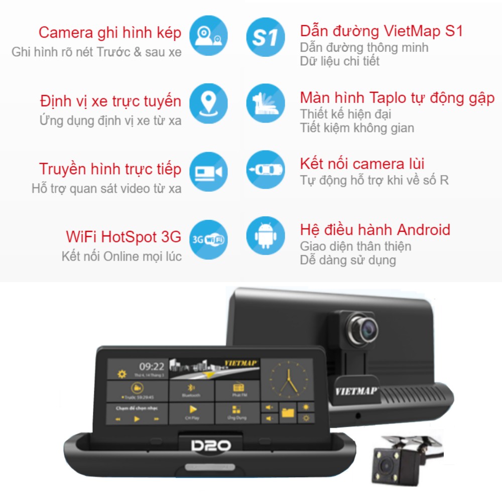Camera Hành Trình Vietmap D20 (Tặng Kèm Thẻ Nhớ 64Gb) | BigBuy360 - bigbuy360.vn