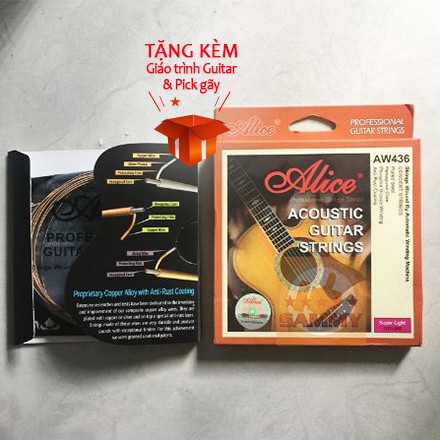 DÂY ĐÀN GUITAR ACOUSTIC AW436 - BỘ 6 DÂY ĐÀN ALICE CHÍNH HÃNG GIÁ RẺ