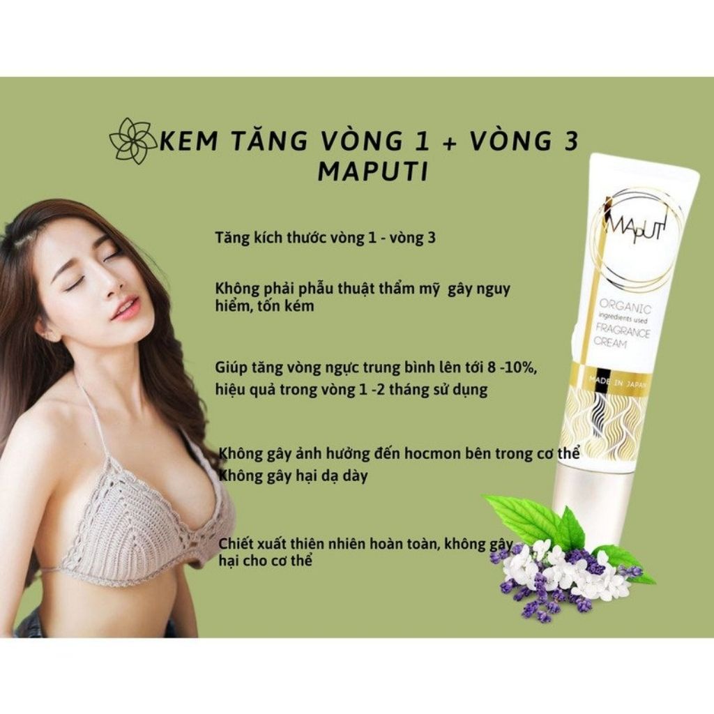 kem tăng vòng 1 vòng 3,kem bôi nở ngực mông, săn chắc ngực hữu cơ MAPUTI 60g NAKIJAPAN | BigBuy360 - bigbuy360.vn