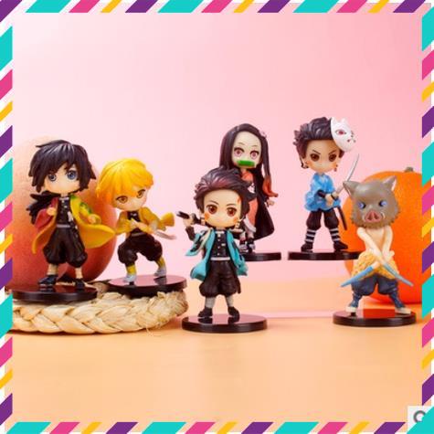 Mô Hình Thanh Gươm Diệt Quỷ  Tanjirou , Nezuko , Zenitsu , Inosuke , Giyuu - Figure Kimetsu No Yaiba ChiBi