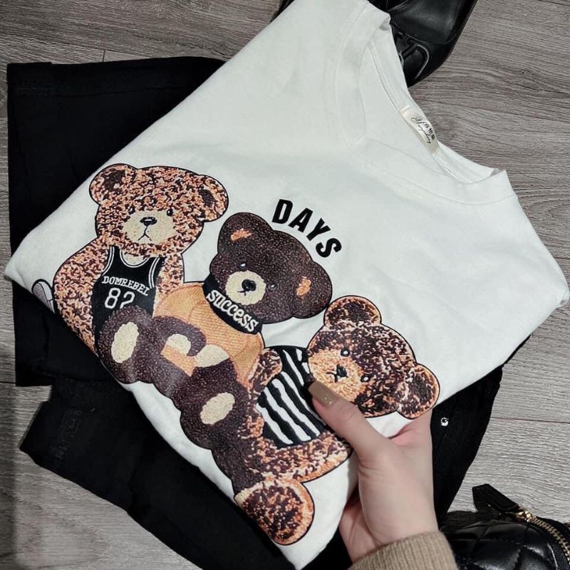 áo thun nữ, phông cotton gấu (đủ size 28kg-90kg)