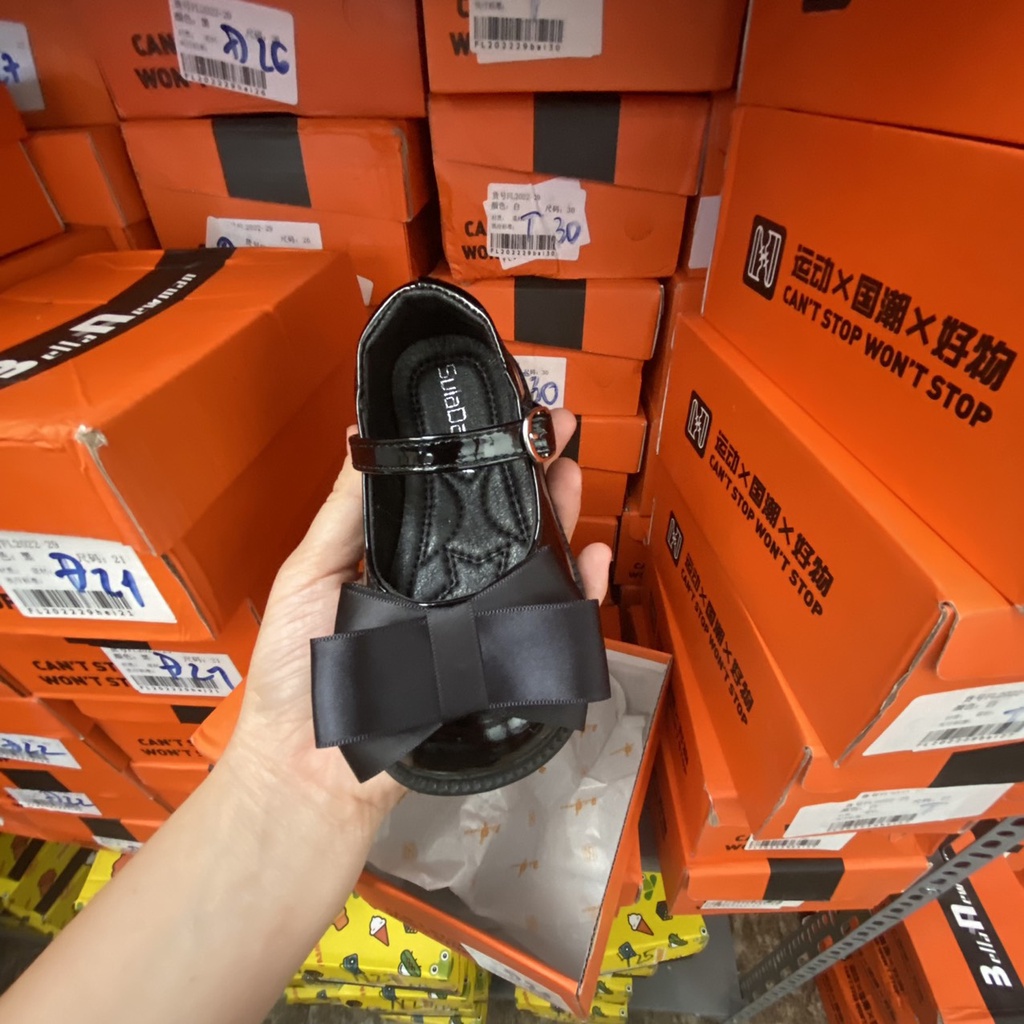 Giày Búp Bê Da Bóng Mềm Đính Nơ Phong Cách Hàn Quốc Cho Bé Gái 1-5 Tuổi M002
