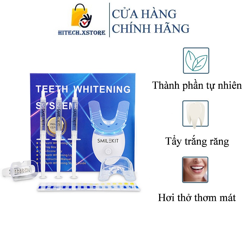 Máy làm trắng răng tại nhà Smile Kit, Máy tẩy trắng răng bằng kem cực đơn giản, nguyên liệu thiên nhiên tốt cho sức khỏe