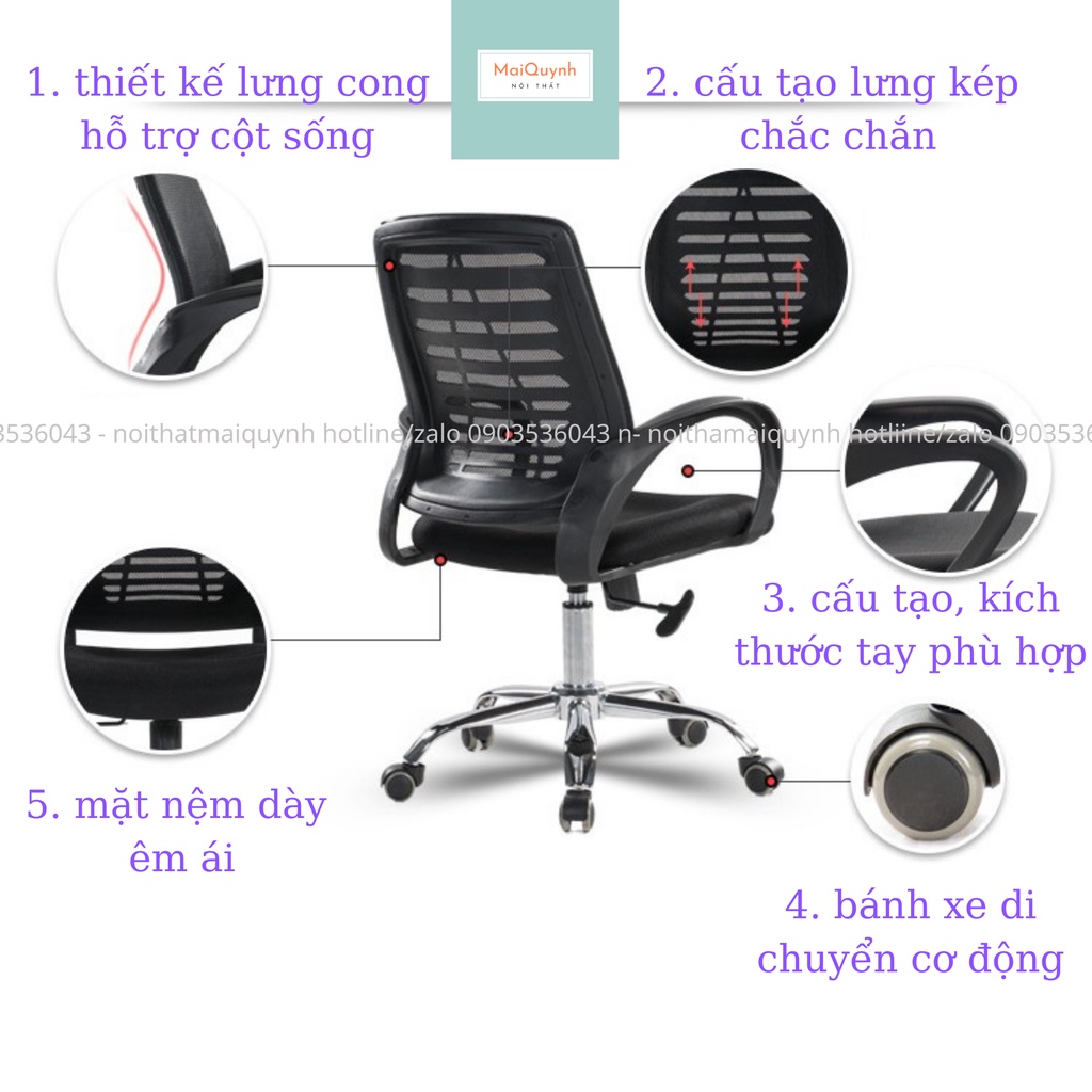 Ghế xoay làm việc văn phòng BO-03