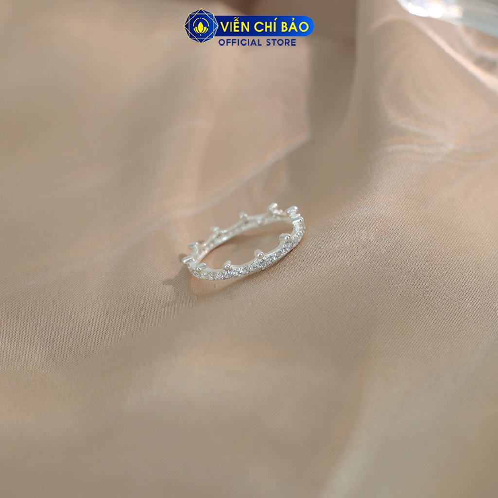 Nhẫn bạc nữ Queen Crown Vương miện đính đá chất liệu bạc 925 thời trang phụ kiện trang sức nữ Viễn Chí Bảo N400597