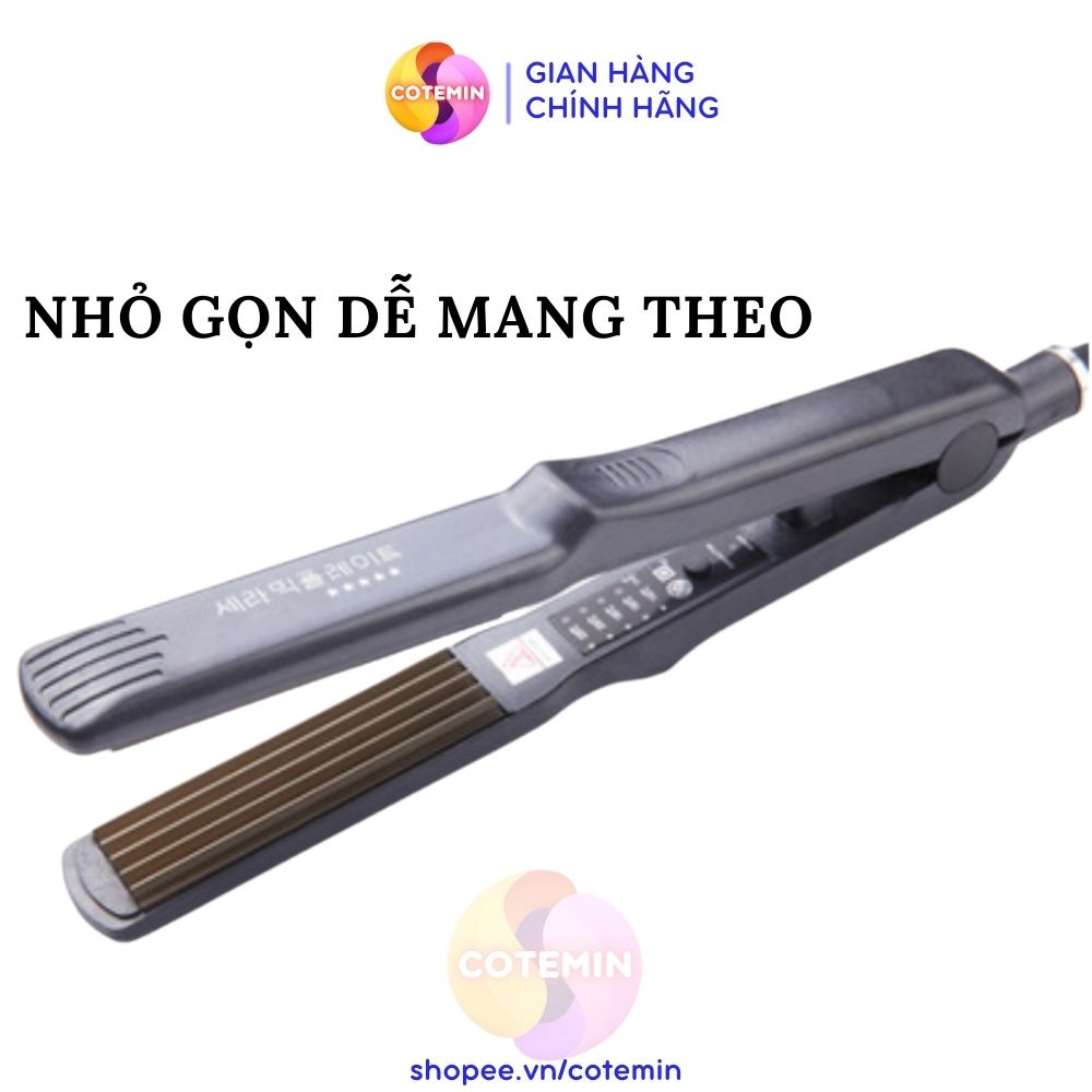 Máy Là Tóc Duỗi Dập Xù Bấm Xù Đa Năng Cao Cấp Hàn Quốc COTEMIN Bảo Hành 36 Tháng